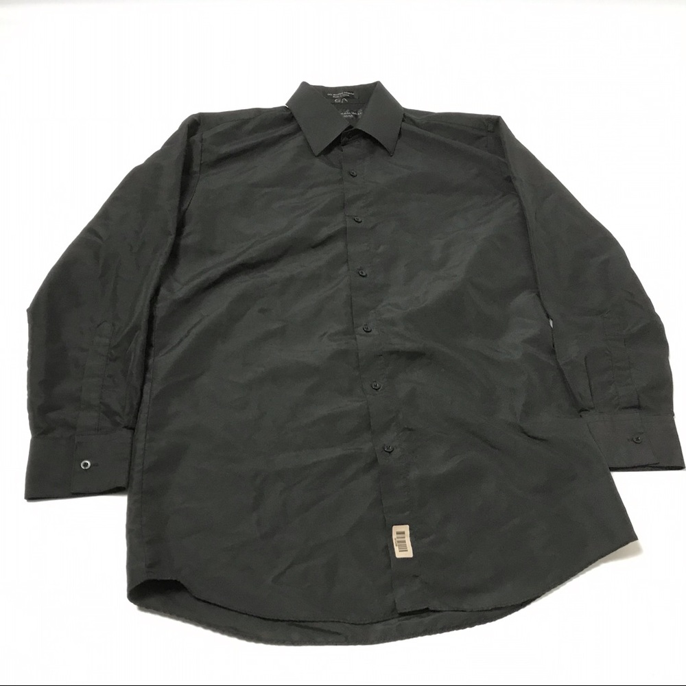 Jims Formal Mens Dress Shirt Size M 32-33 Black